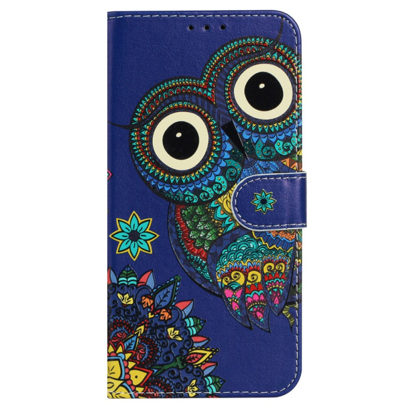 Case iPhone 16 Blue Owl with Lanyard