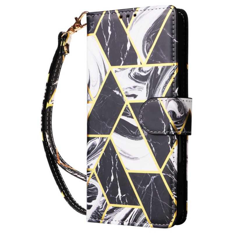 Carrying Case iPhone 16 Marble Pattern with Strap