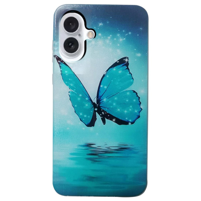 Case iPhone 16 Butterfly Blue