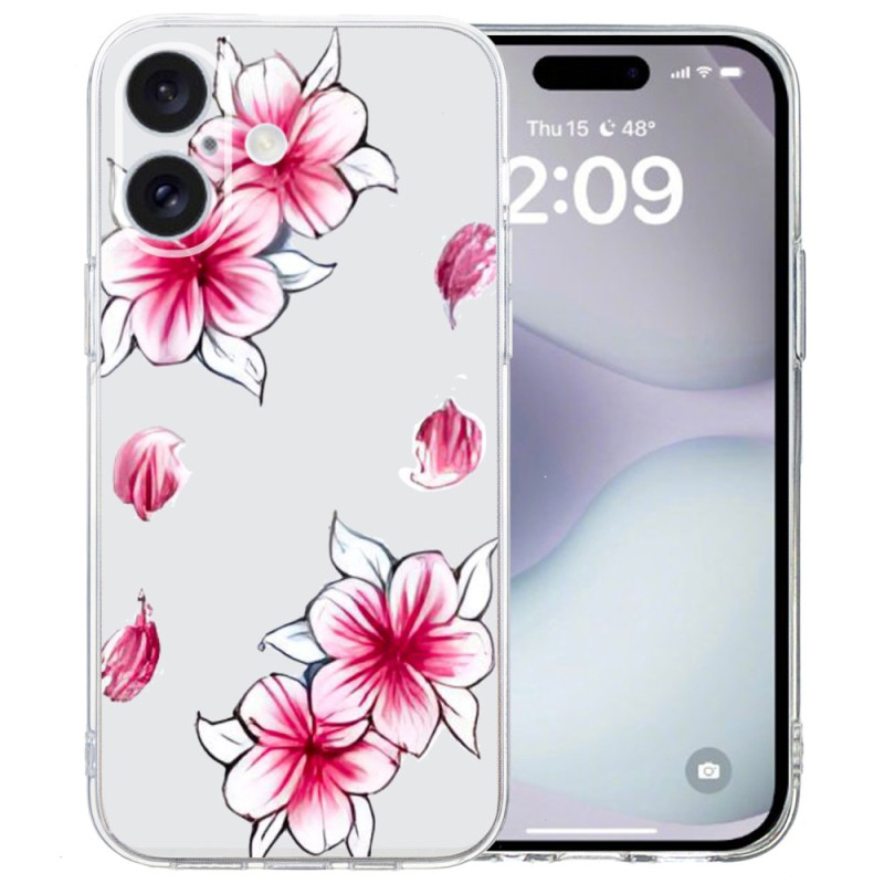 Case iPhone 16 Transparent Edge Cherry Blossom