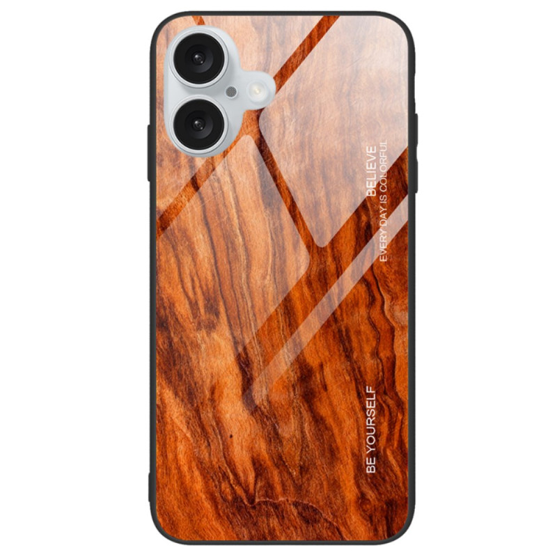 Hard Case iPhone 16 Tempered Glass Wood