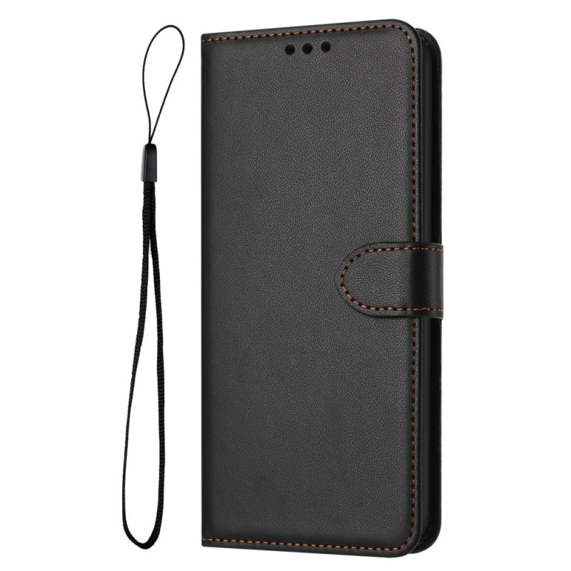 Case iPhone 16 Faux Leather Plain with Strap