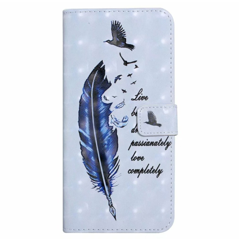 iPhone 16 Blue Feather Lanyard Case