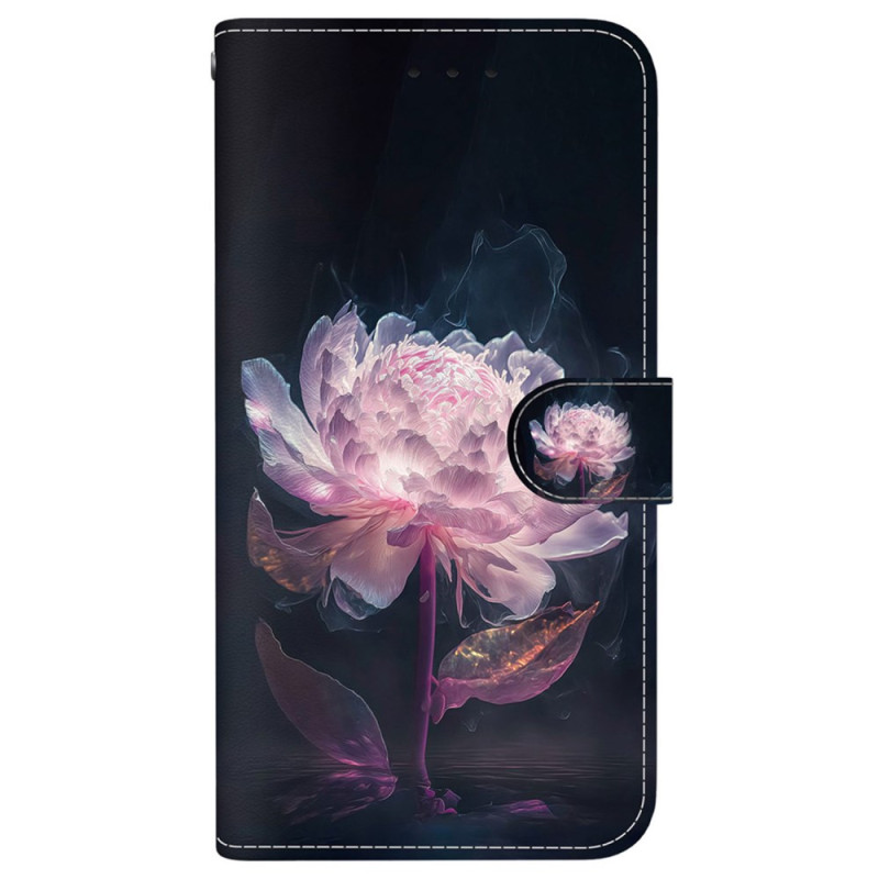 Cover Case iPhone 16 Plus Purple Peony with Strap