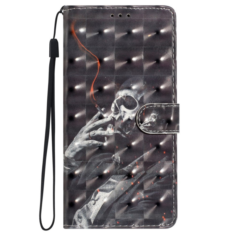 Case iPhone 16 Plus Smoking Skeleton with Strap