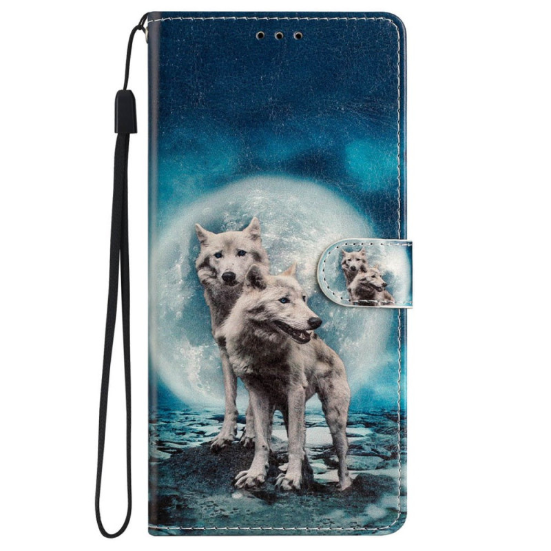 Case iPhone 16 Plus Couple dLoups à Lanière