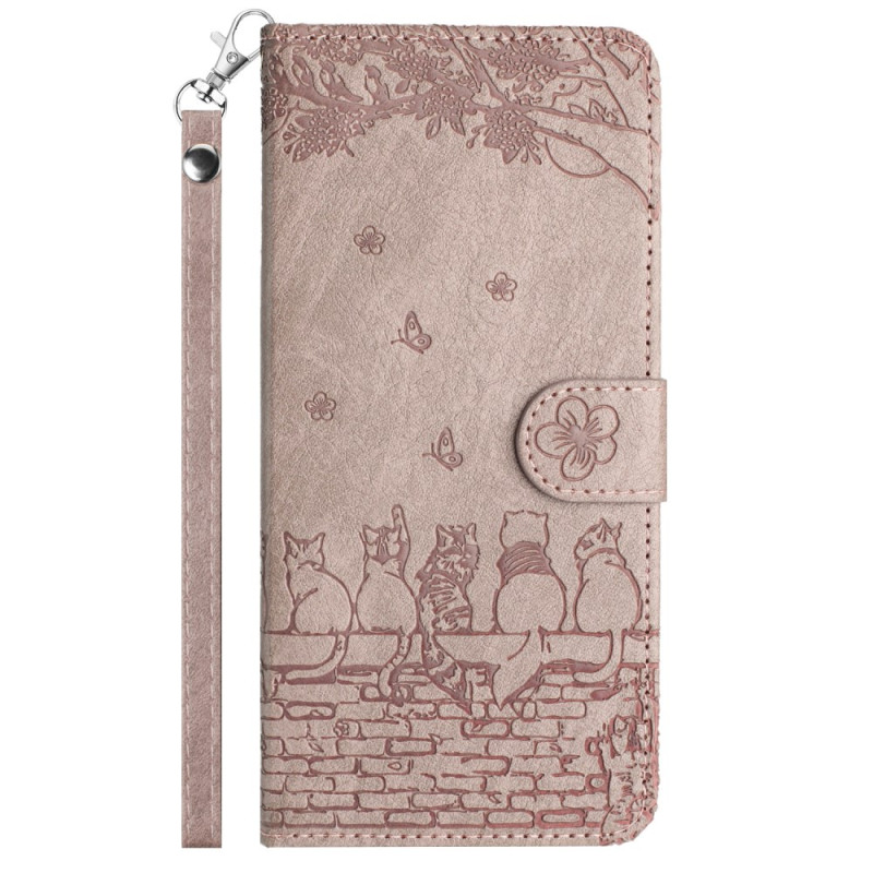 Case for iPhone 16 Plus Cat motif with strap