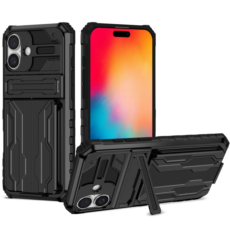 iPhone 16 Plus Case Integrated Card Holder and Stand