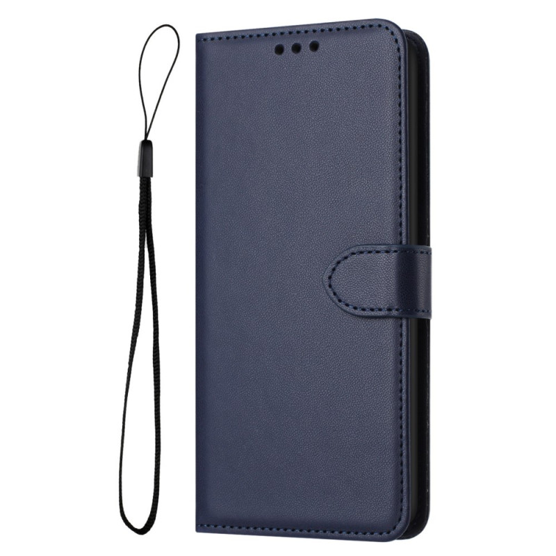 Cover iPhone 16 Plus Style Plain Leather with Strap