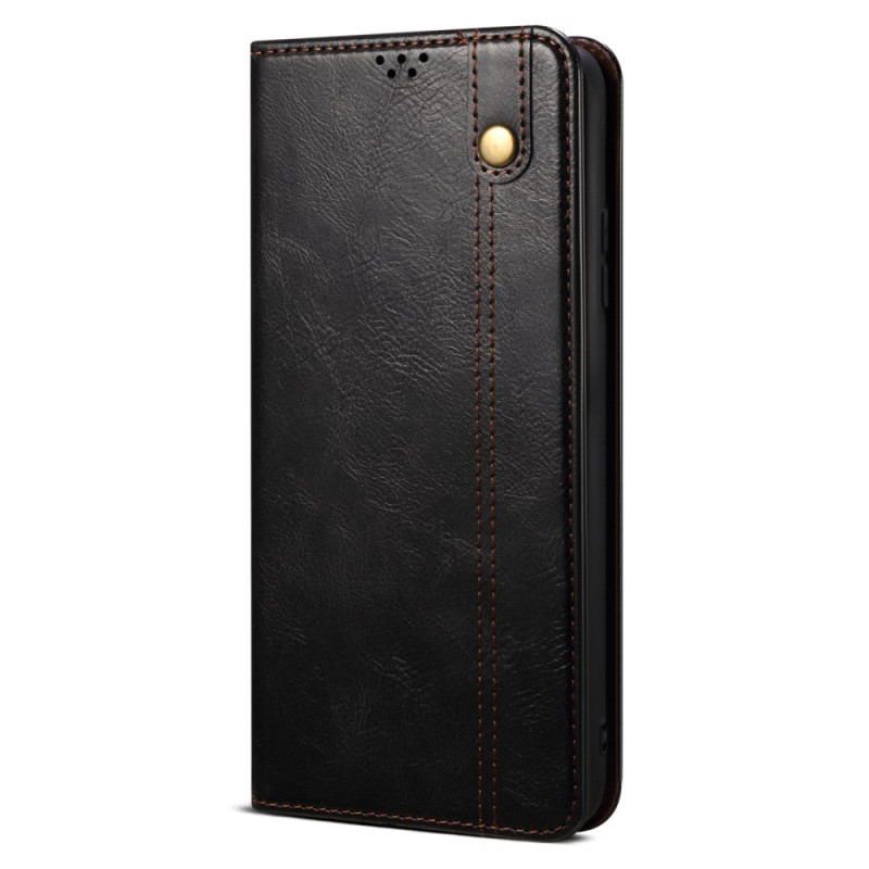 Flip Cover iPhone 16 Plus Faux Leather Waxed