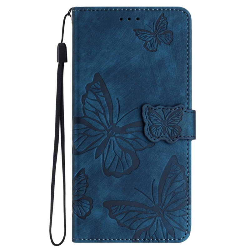 Case for iPhone 16 Plus Butterfly Print with Strap