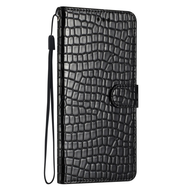 Cover for iPhone 16 Plus Crocodile Style with Strap