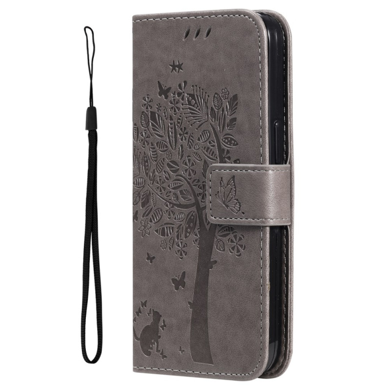 Case iPhone 16 Plus Cat and Lanyard Tree