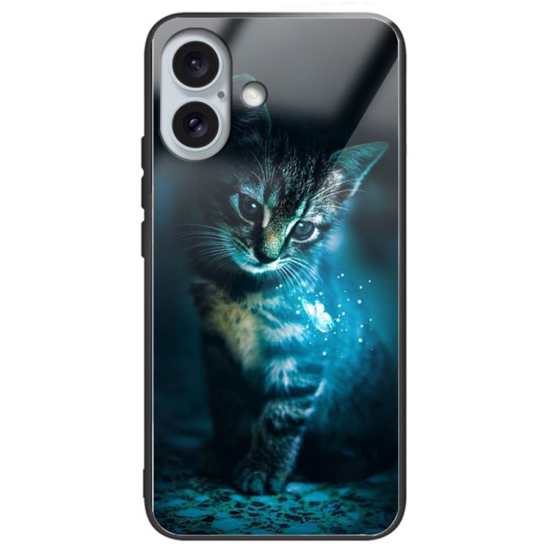 Case iPhone 16 Plus Tempered Glass Cat