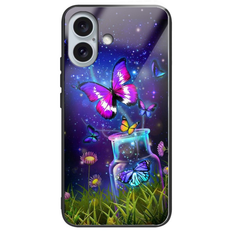 Case iPhone 16 Plus Tempered Glass Bottle and Butterfly