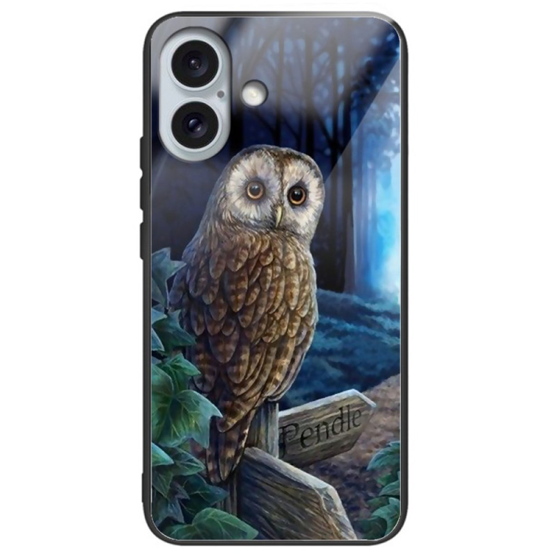 Case iPhone 16 Plus Tempered Glass Owl