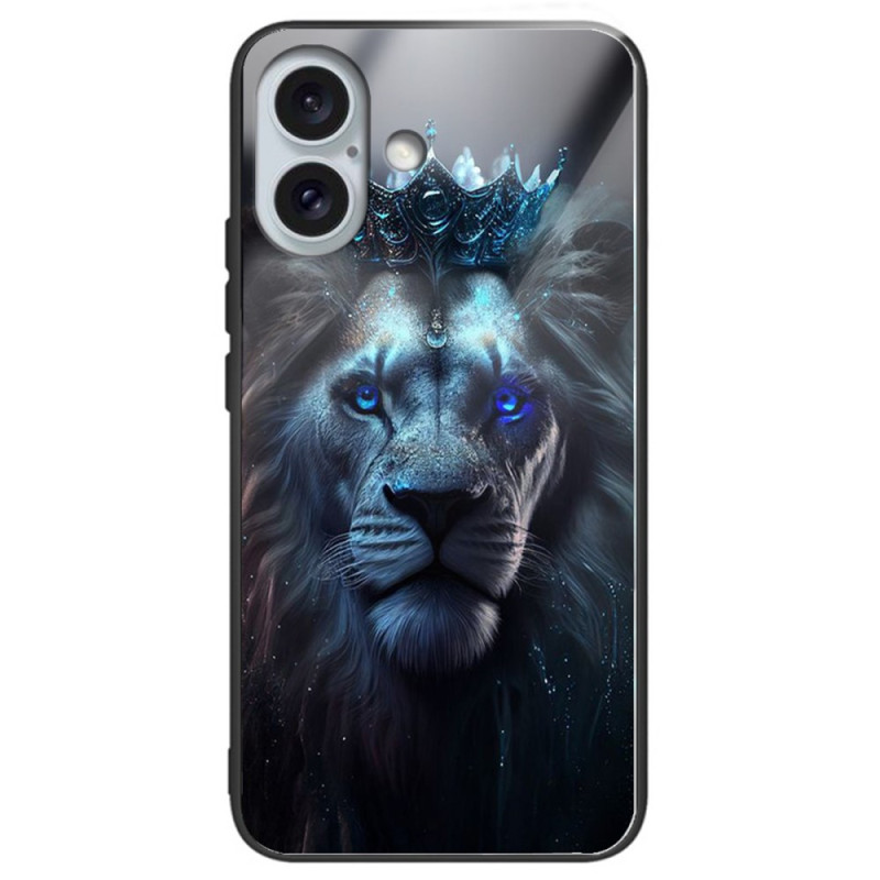 Case iPhone 16 Plus Blue Lion Tempered Glass