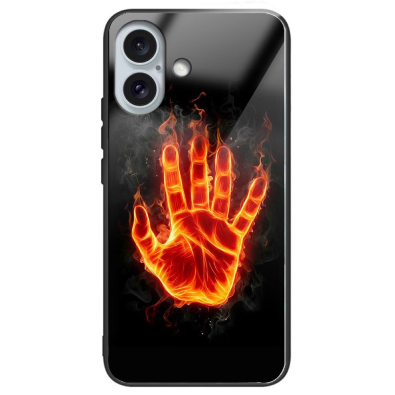 Case iPhone 16 Plus Tempered Glass Palm of Fire