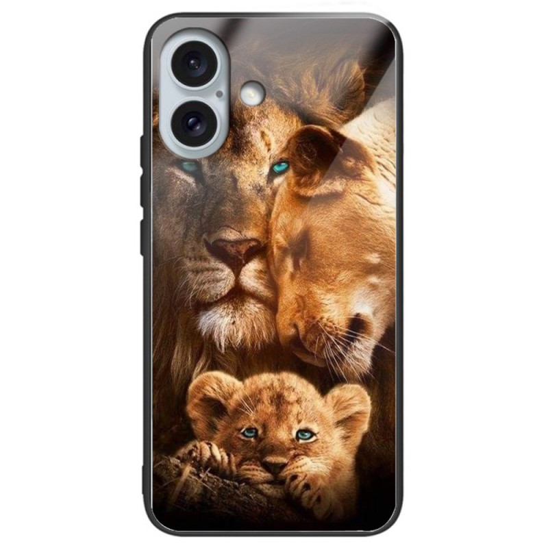 Case iPhone 16 Plus Tempered Glass Lions