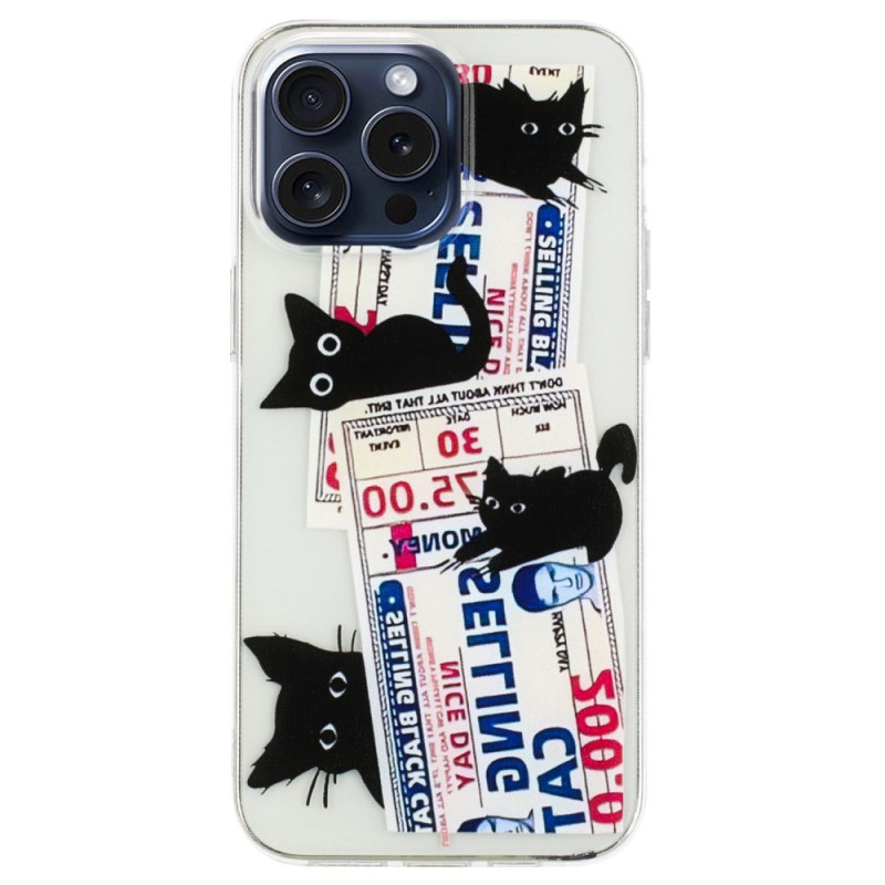 Case iPhone 16 Pro Black Cats