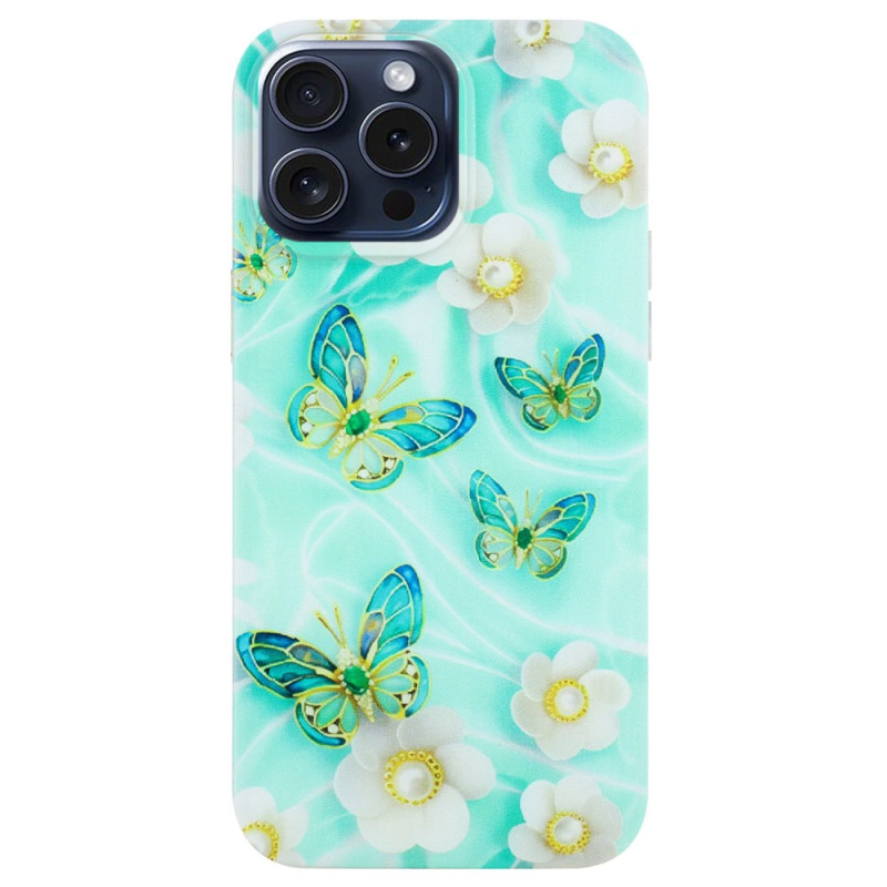 Case iPhone 16 Pro Green Butterflies