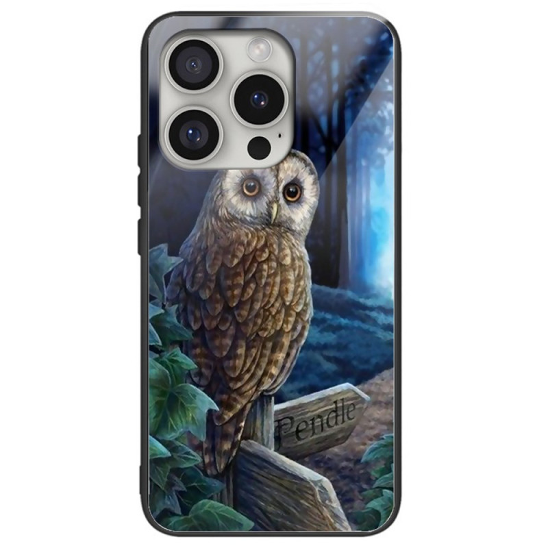 Case iPhone 16 Pro Tempered Glass Owl