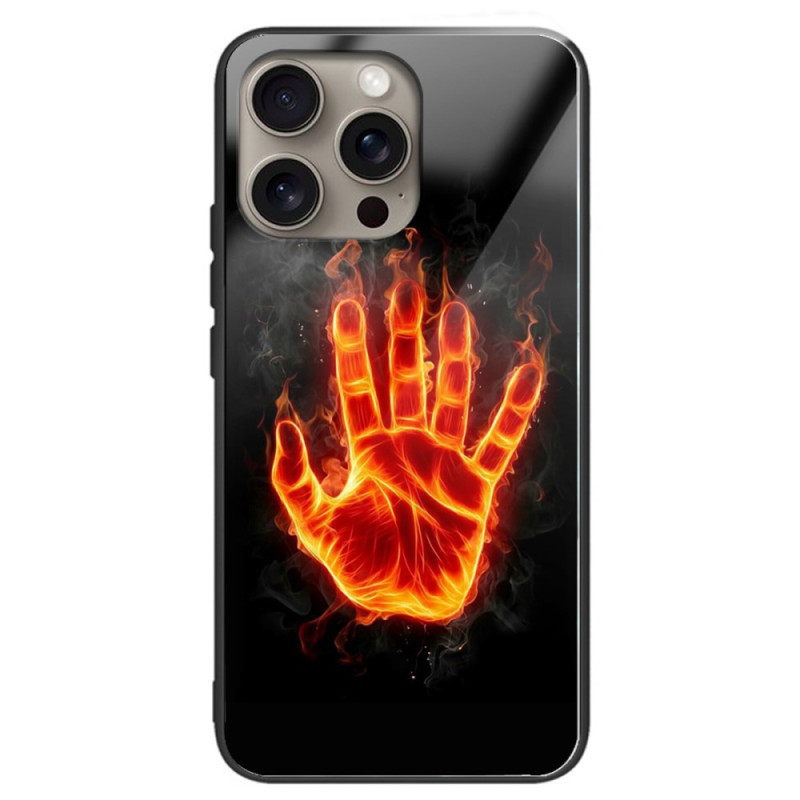 Case iPhone 16 Pro Tempered Glass Hand on Fire