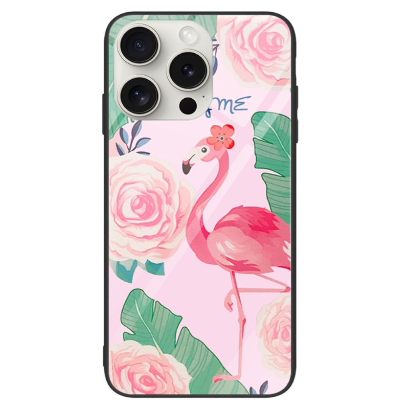 Case iPhone 16 Pro Tempered Glass Pink Flamingo