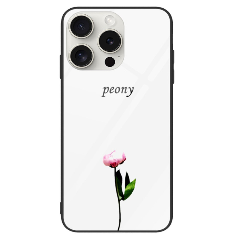 Case iPhone 16 Pro Tempered Glass Peony