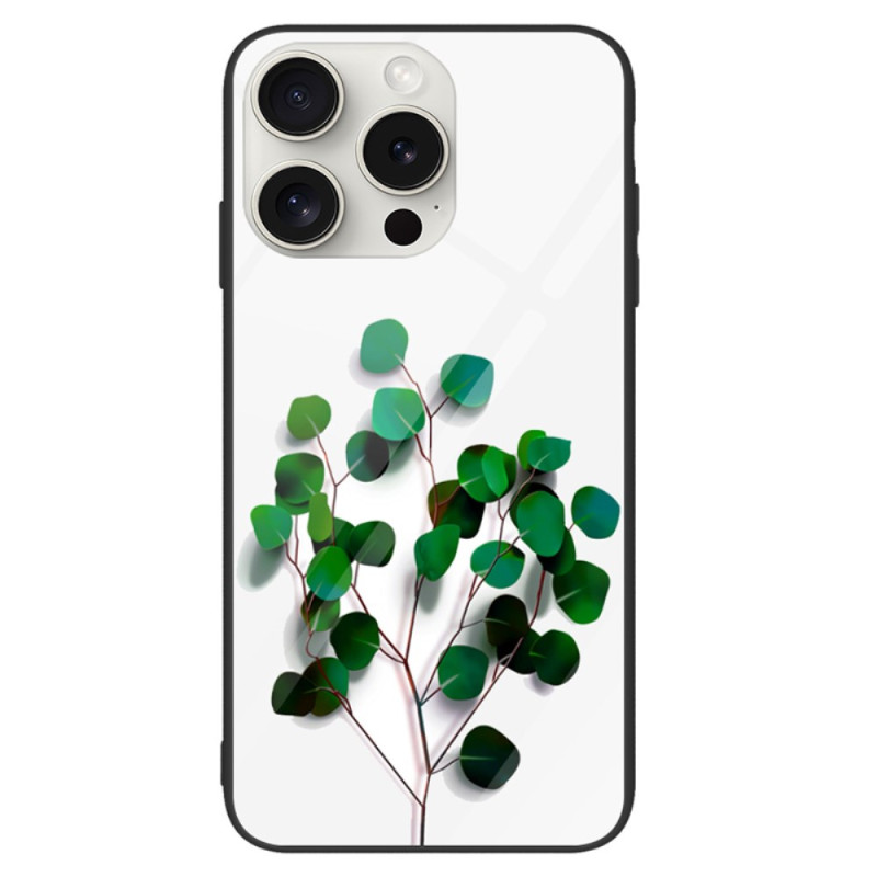 Case iPhone 16 Pro Tempered Glass Green Leaves