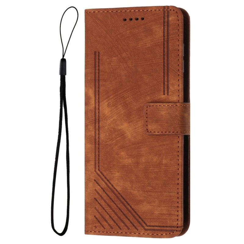 Cover Case iPhone 16 Pro Suede effect Lines pattern