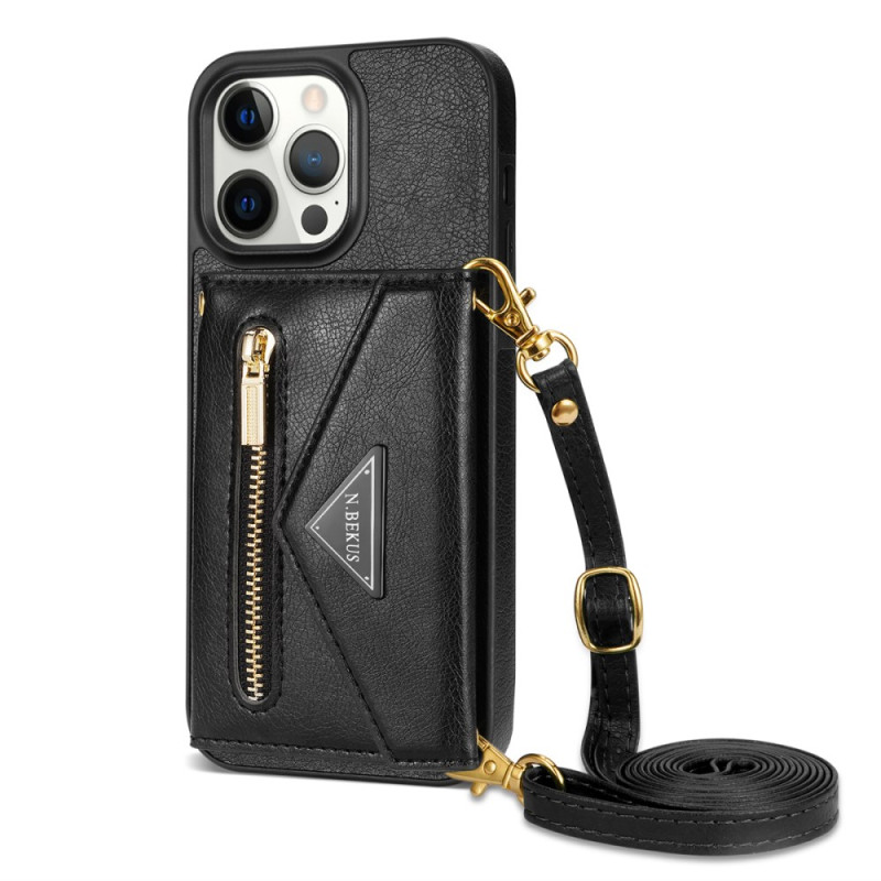 Case iPhone 16 Pro Wallet and Shoulder strap N.BEKUS