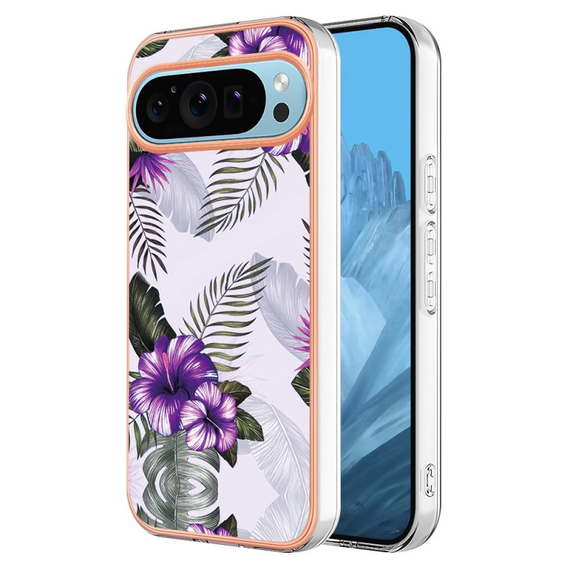 Google Pixel 9 / Pixel 9 Pro Purple Flower Cover