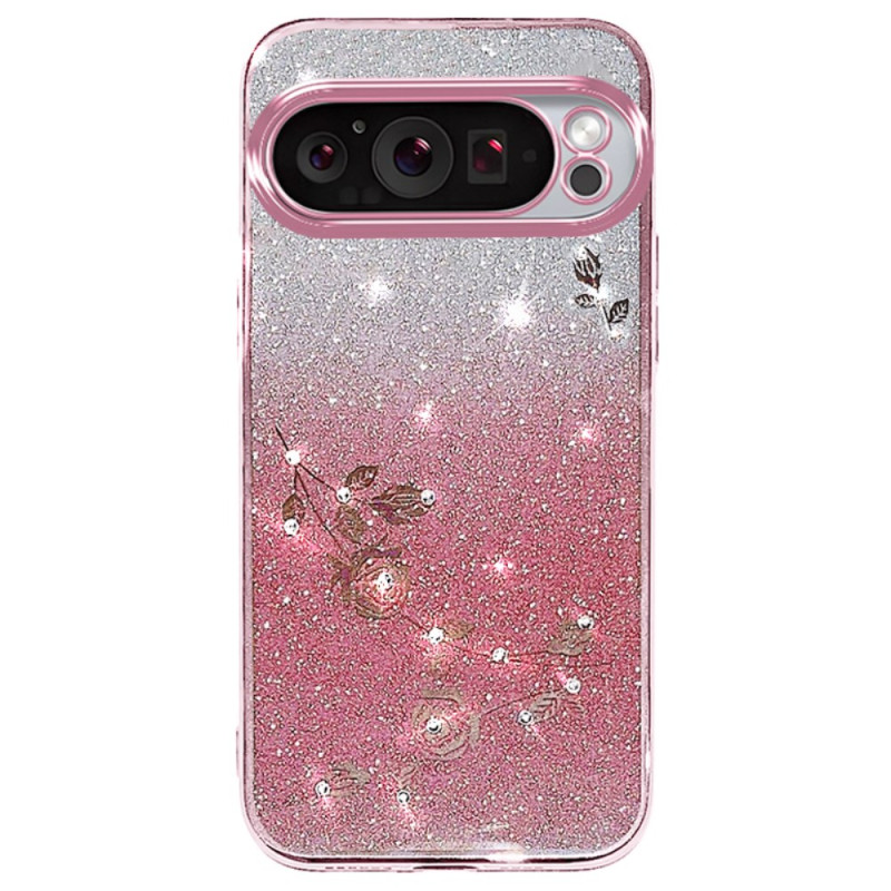 Google Pixel 9 / Pixel 9 Pro Flower and Rhinestone Case KADEM