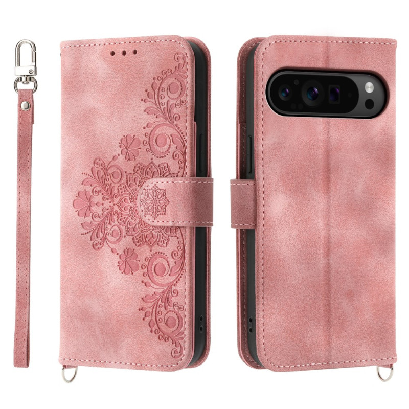 CaseGoogle Pixel 9 Pro XL Suede Effect Lace with Strap and Shoulder Strap