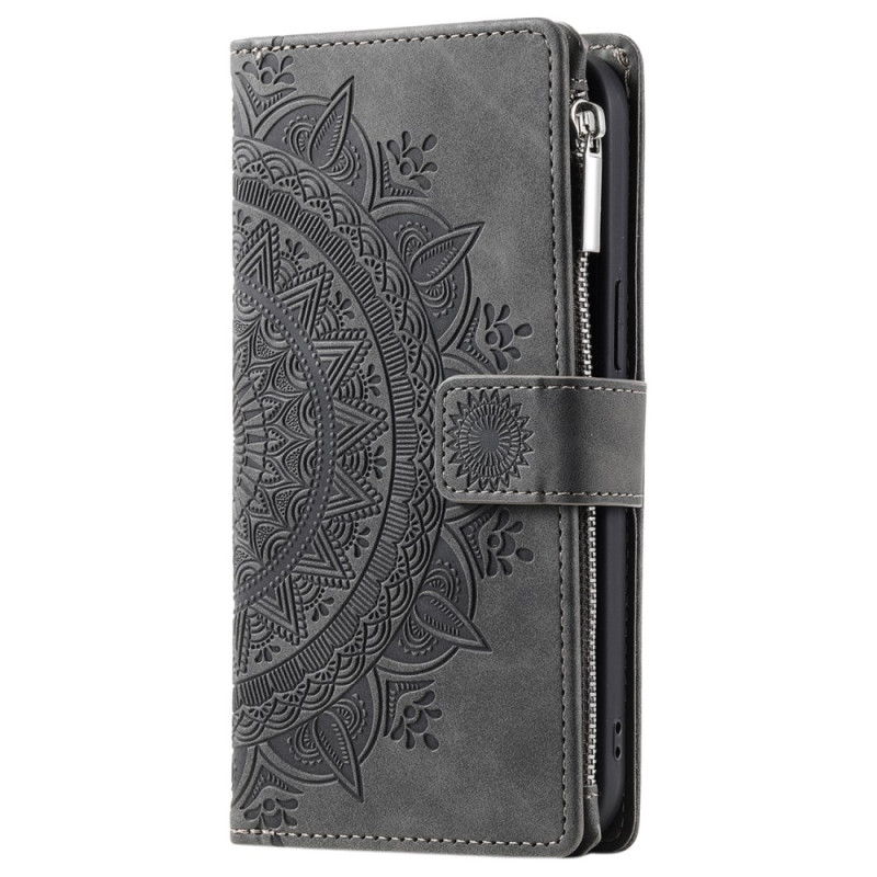 Case iPhone 16 Pro Wallet Suede Effect Mandala