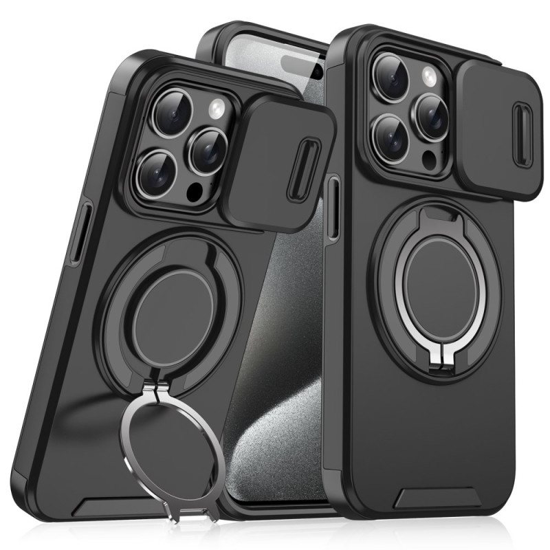 iPhone 16 Pro Case Rotating Support and Sliding Cover for Camera Lens