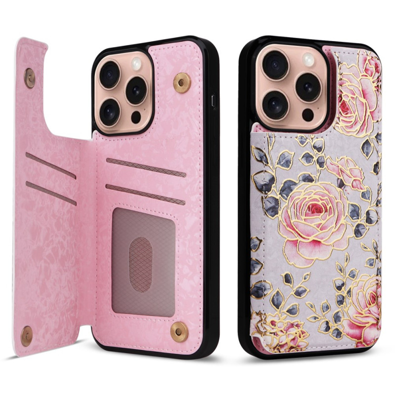 iPhone 16 Pro Card Case and RFID Floral Protection