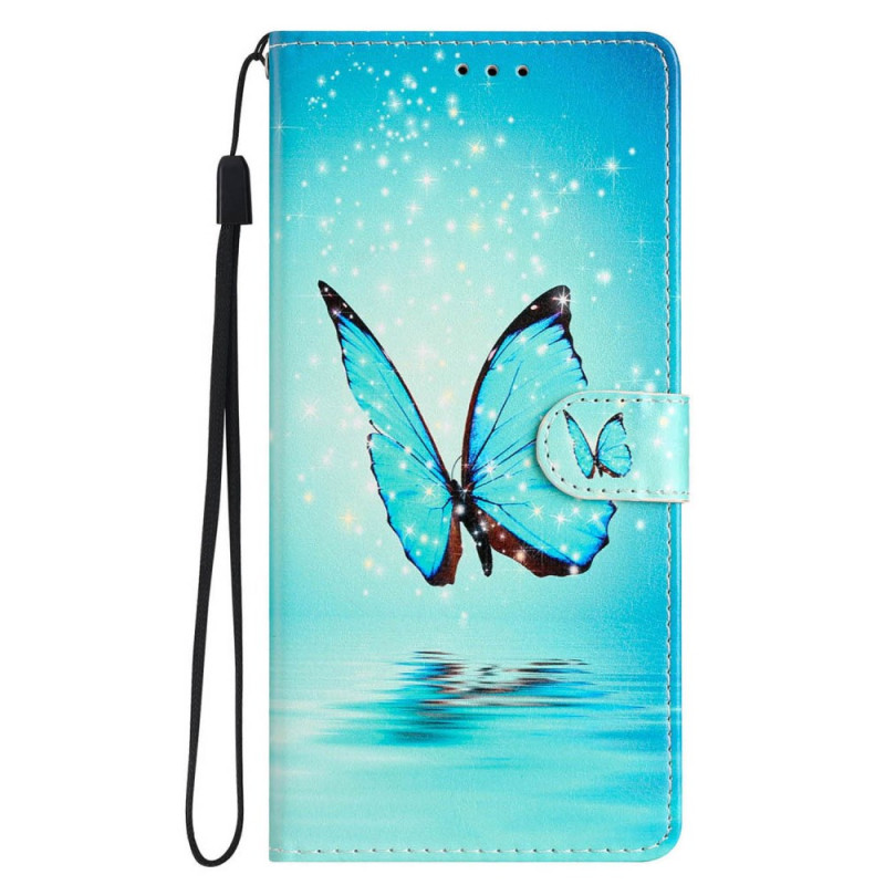 iPhone 16 Pro Max Blue Butterfly Water Strap Case