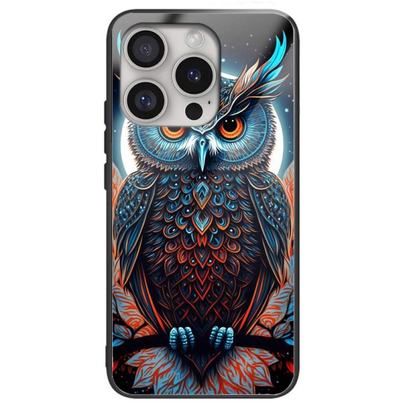 Case iPhone 16 Pro Max Tempered Glass Owl Printed