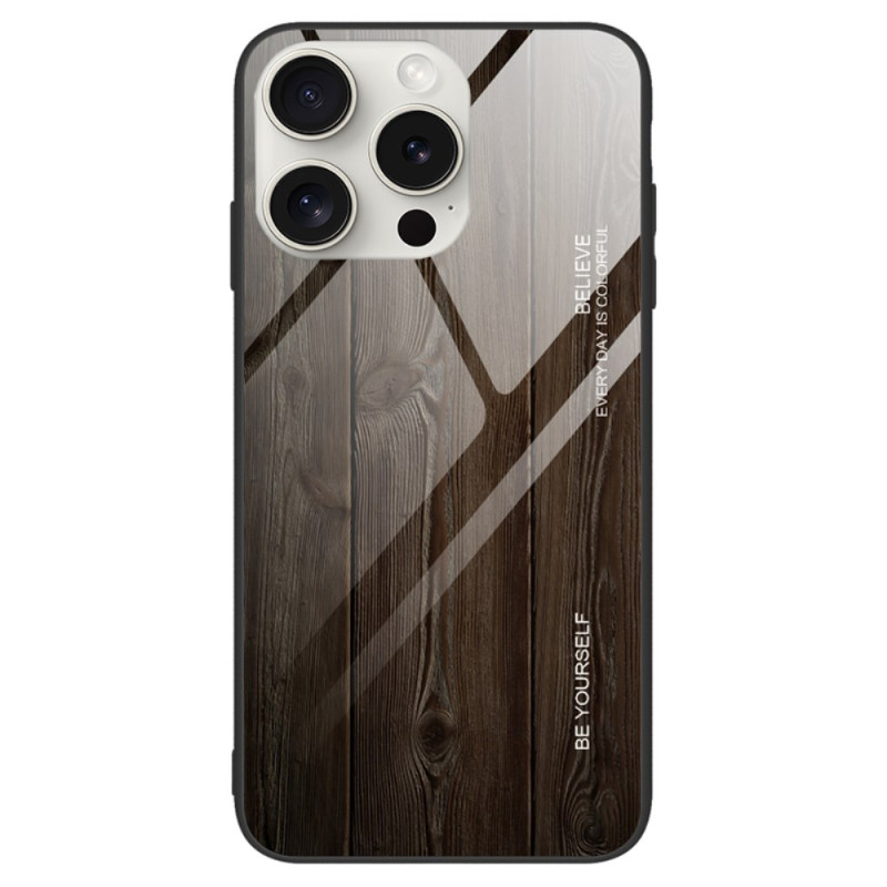 Case iPhone 16 Pro Max Tempered Glass Wood