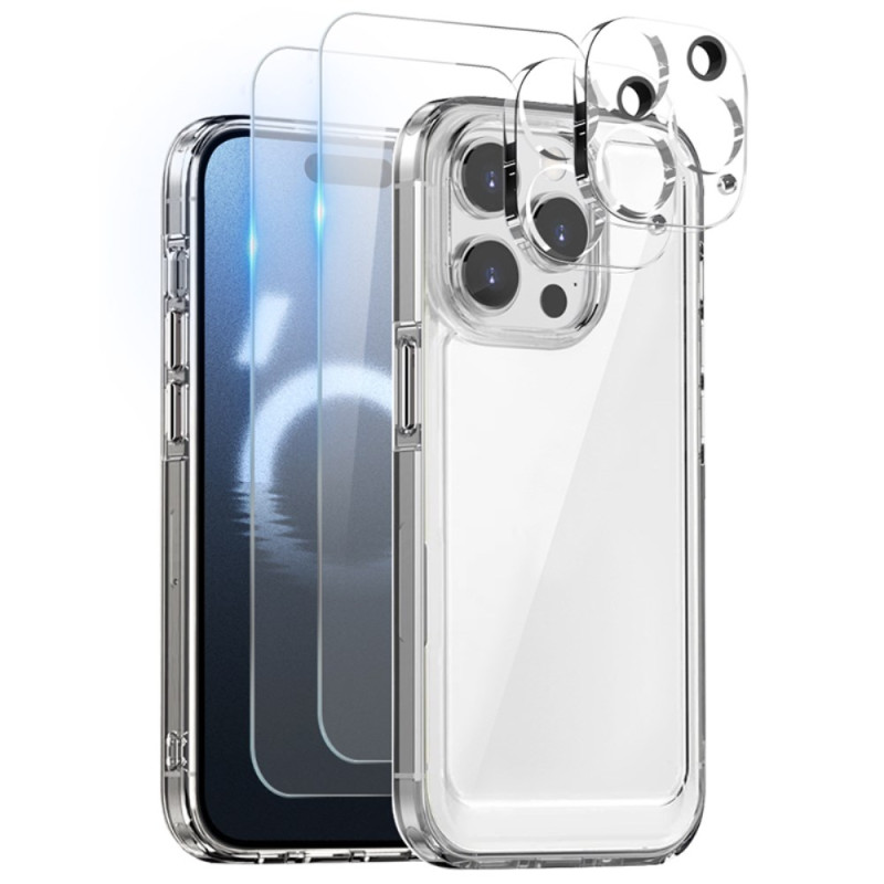 iPhone 16 Pro Max Transparent Case with 2 Screen Protectors and 2 Lens Hoods NORTHJO