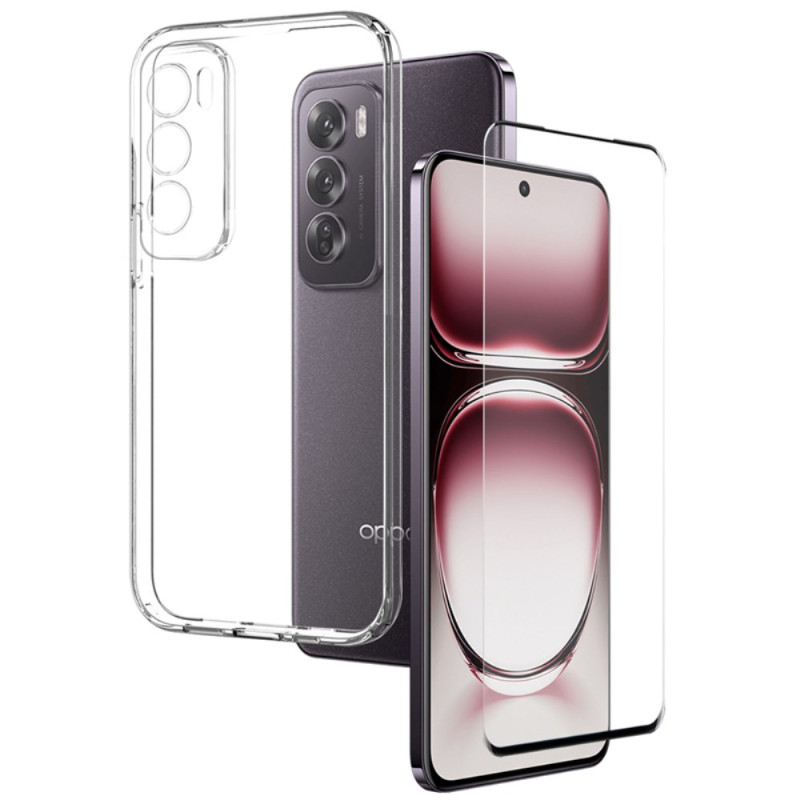 Oppo Reno 12 5G Clear Case with Tempered Glass Screen Protector