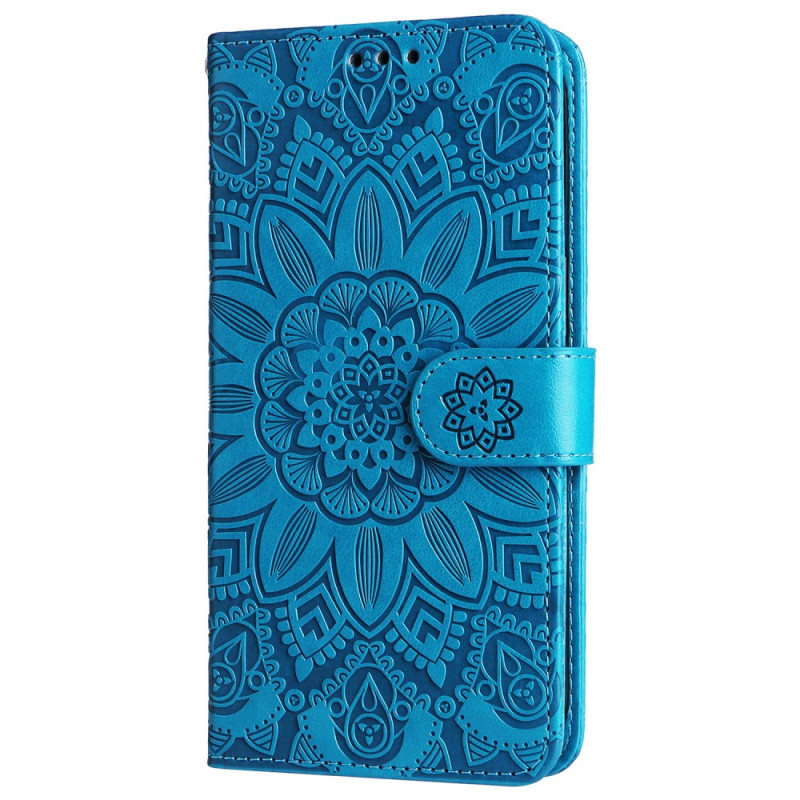 Case Oppo Reno 12 5G Sunflower pattern and strap