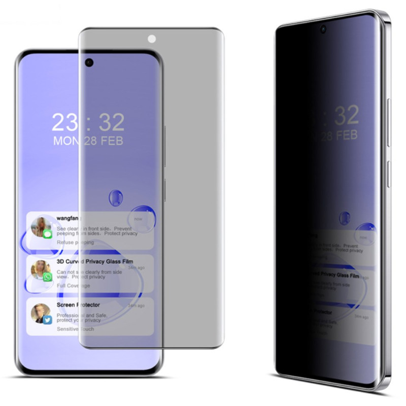 Anti-Espion Tempered Glass Protection for Oppo Reno 12 5G Display