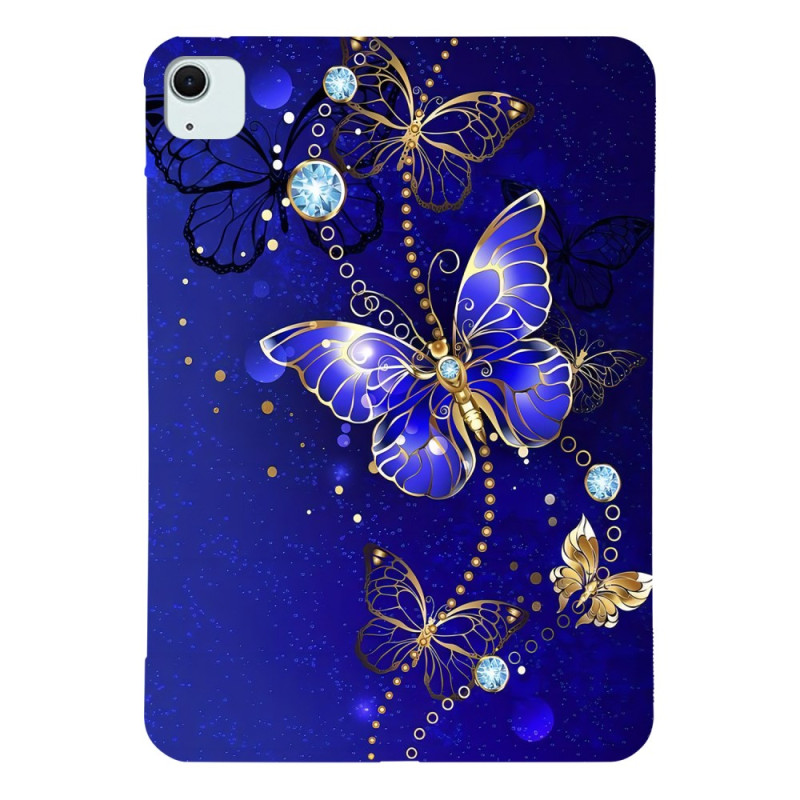 iPad Air 11 (2024) Blue and Gold Butterfly Case