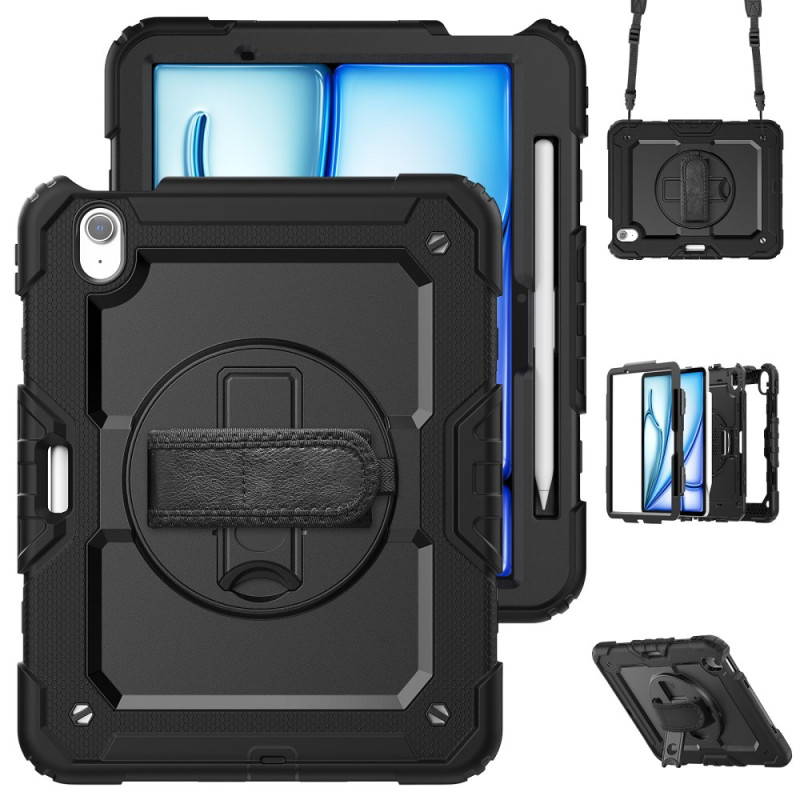 Ultra-Rugged iPad Air 11 (2024) Case with Rotating Stand and Screen Protector