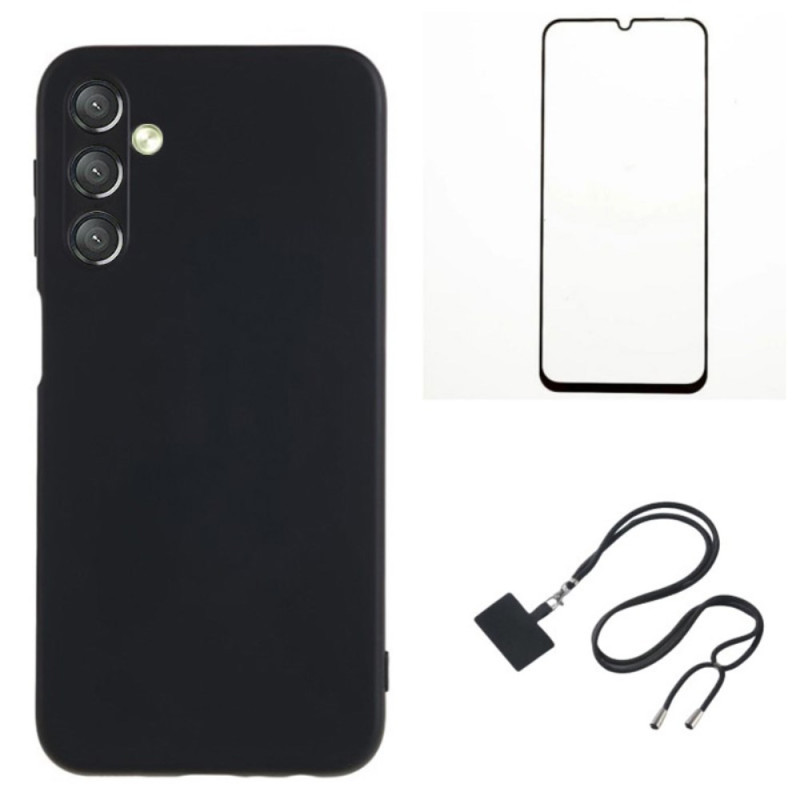 Samsung Galaxy A24 4G Case Screen Protector and Lanyard WANLONFENG