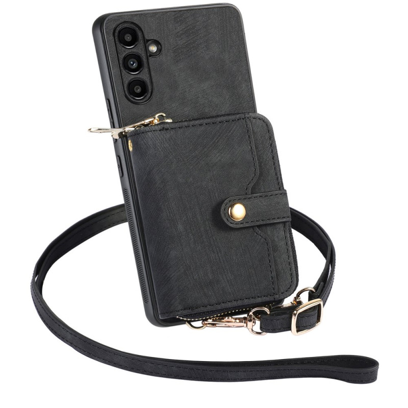 Case Samsung Galaxy A24 4G Retro Wallet and Shoulder Strap