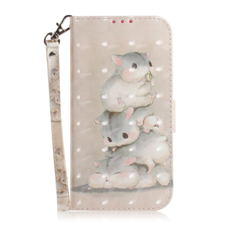 Nokia Case C32 Stacked Hamsters with Strap